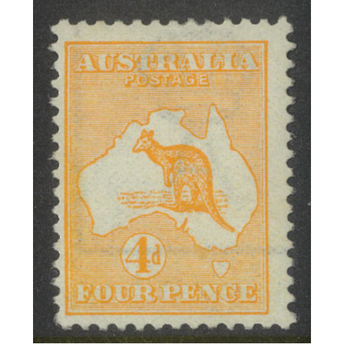 Australia Kangaroo Stamp 1st WMK 4d Orange SG6 MUH #AUBK