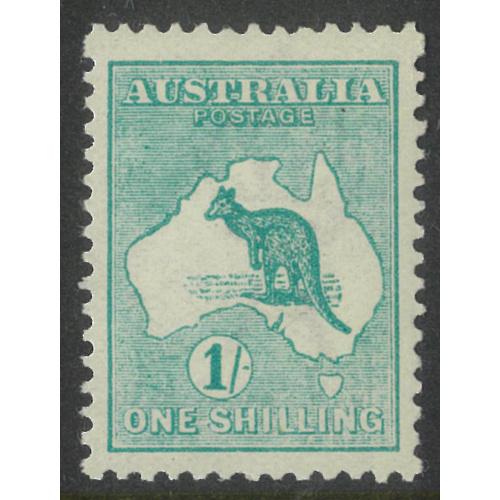 Australia Kangaroo Stamp 1st WMK 1/- Emerald SG11 MUH #AUBK