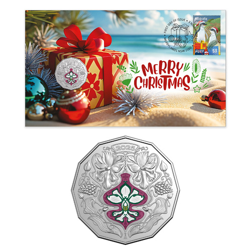 Australia 2025 Christmas-Secular Christmas Festive Floral 50c PNC