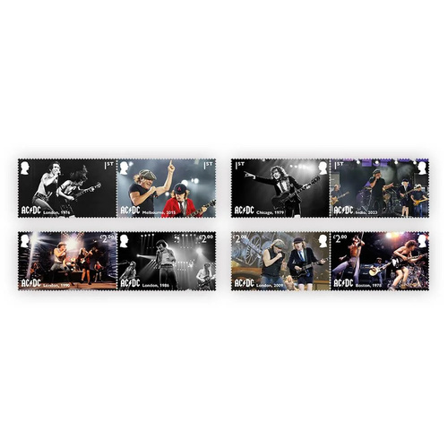 UK 2025 AC/DC - Music Giants Part 11 Set of 8 Stamps MUH