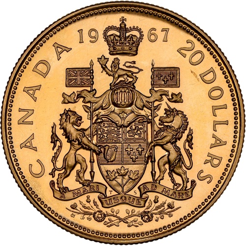Canada 1967 $20 Elizabeth II Confederation Gold Coin 