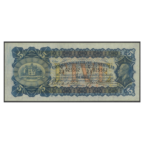 Commonwealth of Australia 1927 Five Pound £5 Banknote Riddle/Heathershaw R42 EF