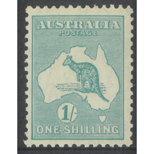 Australia Kangaroo Stamp Small Mult WMK 1/- Blue-Green SG109 MUH #AUBK