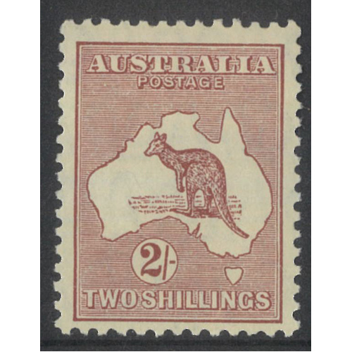 Australia Kangaroo Stamp Small Mult WMK 2/- Maroon SG110 Mint Hinged #AUBK