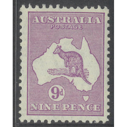 Australia Kangaroo Stamp CofA WMK 9d Violet SG133 MUH #AUBK