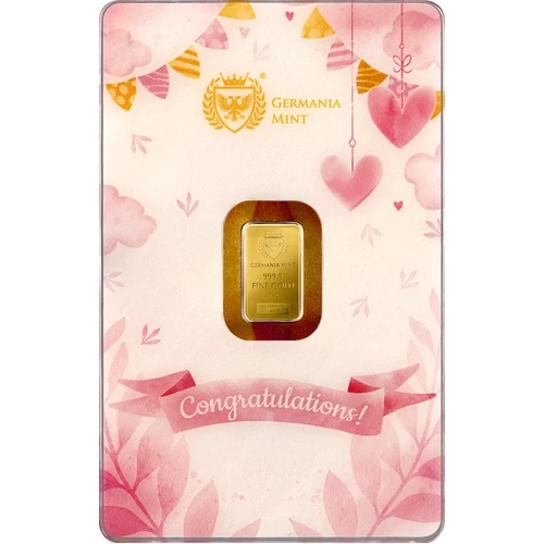 Germania Mint New Born Girl 1 gram Gold Minted Bar