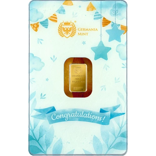 Germania Mint New Born Boy 1 gram Gold Minted Bar