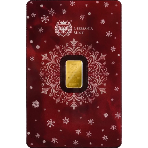 Germania Mint Merry Christmas 1 Gram Gold Minted Bar 