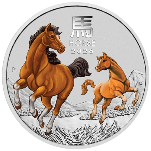 Australia 2026 Hobart ANDA Show - Year of the Horse 1/4oz Silver Coloured Coin in Card