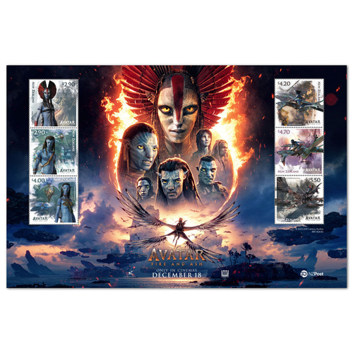 New Zealand 2025 Avatar: Fire and Ash Sheetlet of 6 Stamps MUH