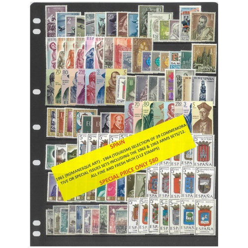 Spain 1961-64 Selection of 29 Commemorative Sets 112 Stamps MUH #484