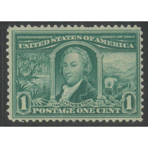 USA 1904 Louisiana Purchase 1c Stamp Scott 323 One Short Perf MUH #BK99