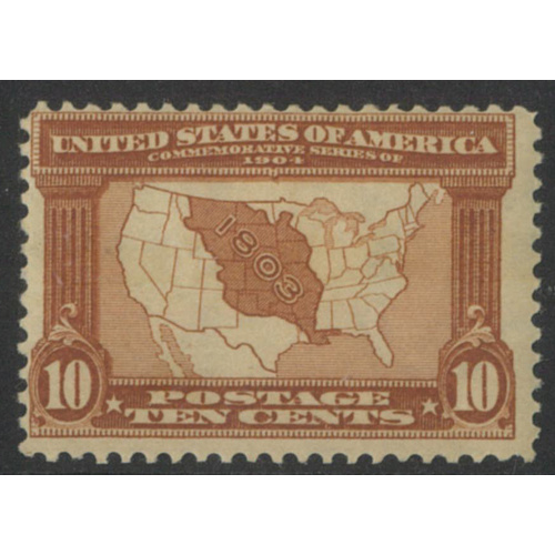 USA 1904 Louisiana Purchase 10c Stamp Scott 327 Mint Very Lightly Hinged #BK99