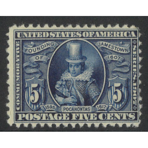 USA 1907 Jamestown Expo 5c Stamp Scott 330 Mint Unhinged #BK99