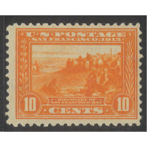 USA 1913 Panama-Pacific 10c Stamp Perf 12 Orange Scott 400A MVLH #BK99