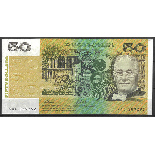 Australia 1991 $50 Banknote Fraser/Cole No Plate Letter R513b EF/EF+ #50-4