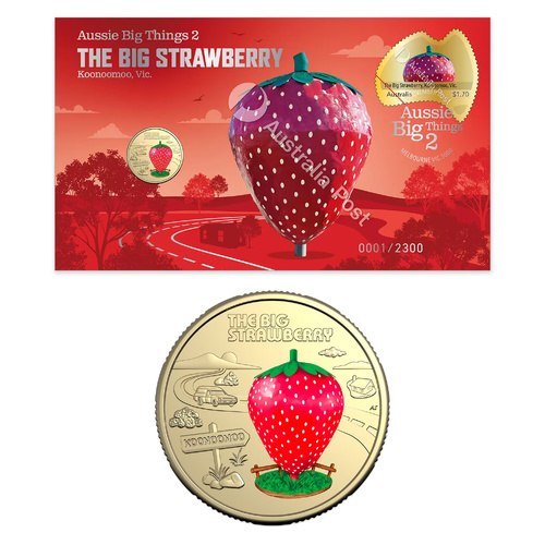 Australia Post Impressions 2025 Big Strawberry Limited Edition Coloured Coin PNC