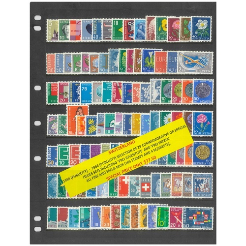 Switzerland 1958-66 Selection of 29 Commemorative Sets 105 Stamps & 4 Mini Sheets MUH #411