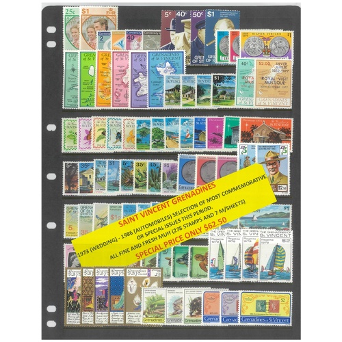 St Vincent Grenadines 1973-86 Commemorative Sets 278 Stamps & 7 Mini Sheets MUH #440