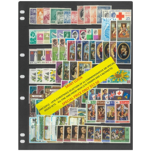 St Lucia 1949-78 Selection of 51 Commemorative Sets 175 Stamps & 4 Mini Sheets MUH #454