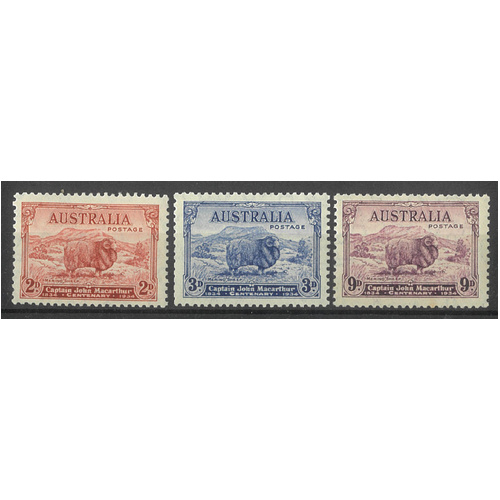 Australia 1934 Macarthur Set of 3 Stamps SG150/52 MUH #AUBK