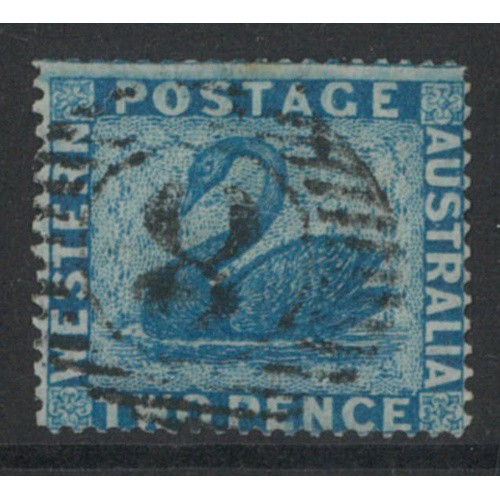 Western Australia 1861 2d Swan Blue Clean Cut Perfs SG41 Fine Used #AUBK