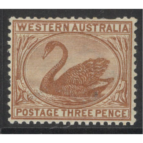 Western Australia 1895 3d Swan Reddish Brown WMK Crown CA SG87 MUH #AUBK