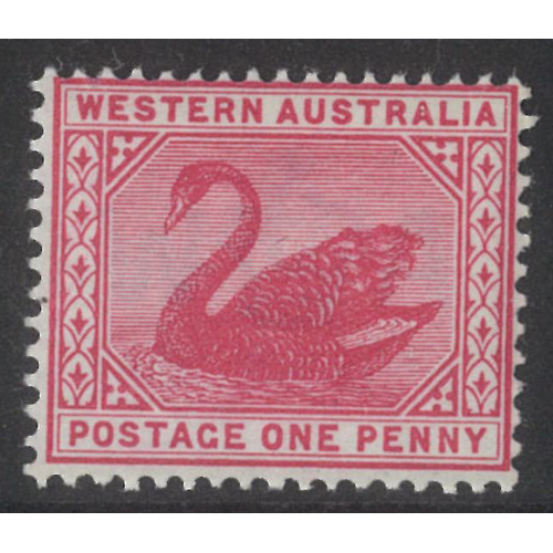Western Australia 1898 1d Swan Carmine WMK Crown WA SG112 MLH #AUBK