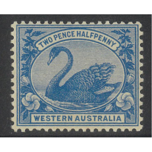 Western Australia 1901 2½d Swan Blue WMK W Crown A SG114 MUH #AUBK