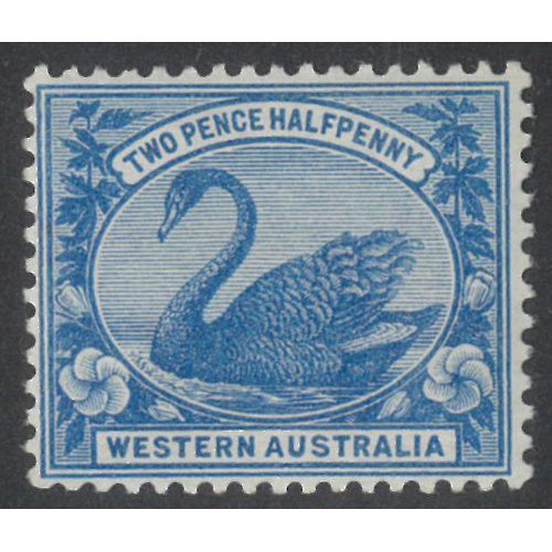 Western Australia 1901 2½d Swan Blue WMK WA/Crown SG114 MLH #AUBK