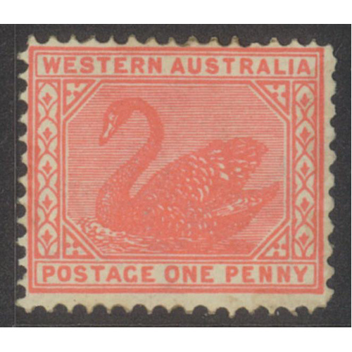 Western Australia 1903 1d Swan Carmine-Rose WMK V/Crown SG117 MVLH #AUBK