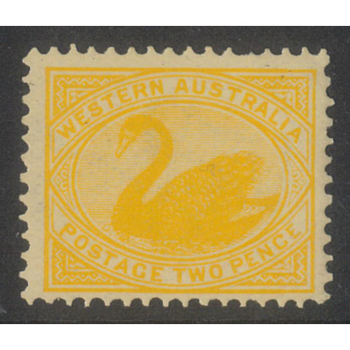 Western Australia 1903 2d Swan Yellow WMK V Crown p12x12½ SG118 MUH #AUBK