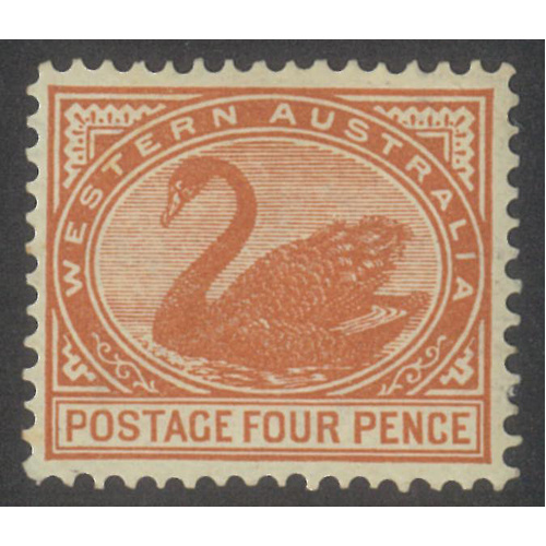 Western Australia 1903 4d Swan Chestnut WMK V/Crown SG119 MLH #AUBK