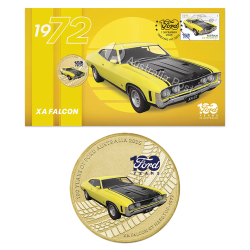 Australia 2025 Ford 100 Years XA Falcon Stamp & Coin PNC