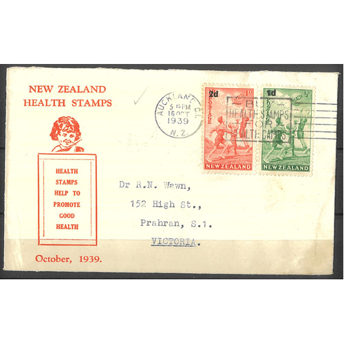 New Zealand 1939 Health Set/2 Stamps on First Day Cover