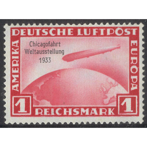 Germany 1933 Zeppelin Chicago Flight 1rm Scott C43 Michel 496 MUH 31-7