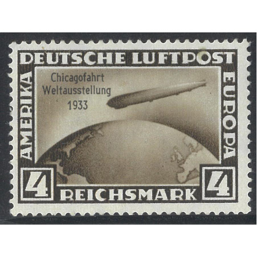 Germany 1933 Zeppelin Chicago Flight 4rm Scott C45 Michel 498 MUH 31-7