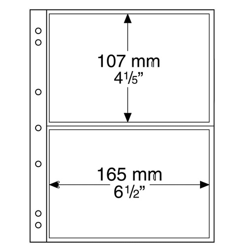 Lighthouse Numis Plastic Coin Sheets/Pages 2 Clear Pockets 165x107mm Pack of 10