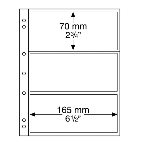 Lighthouse Numis Plastic Coin Sheets/Pages 3 Clear Pockets 165x70mm Pack of 10