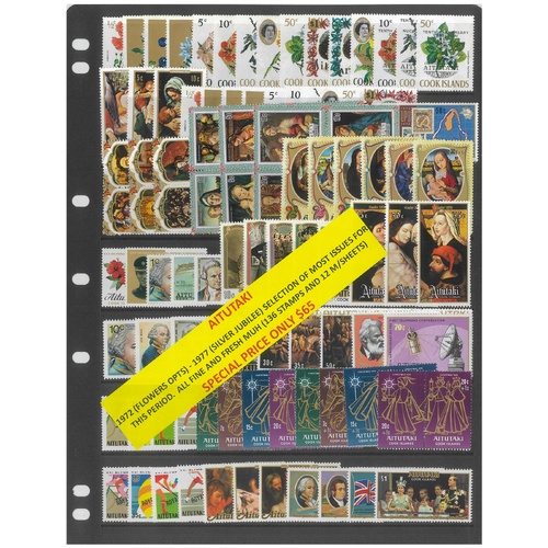 Aitutaki 1972-77 Selection of Most Issues This Period 136 Stamps & 12 Mini Sheets MUH #268