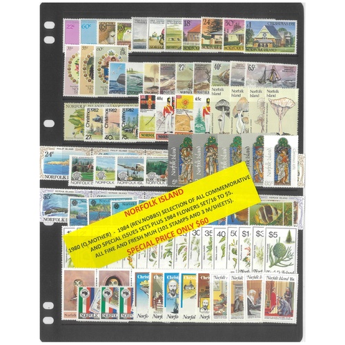 Norfolk Island 1980-84 Selection of All Commemorative Sets 101 Stamps & 3 Mini Sheets MUH #421
