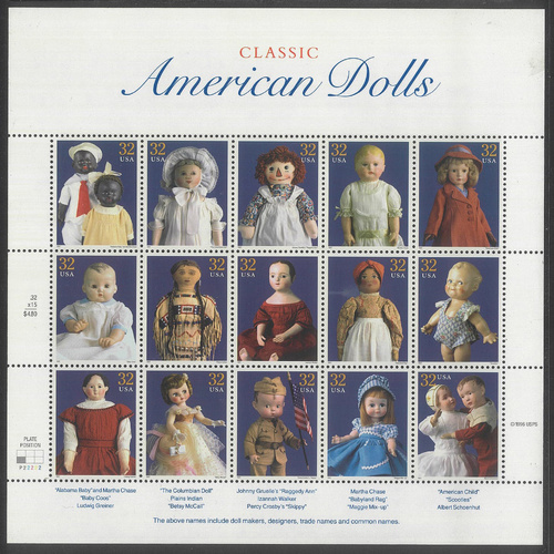 USA 1997 American Dolls 32c Sheetlet/15 Stamps Scott 3151 MUH #US39