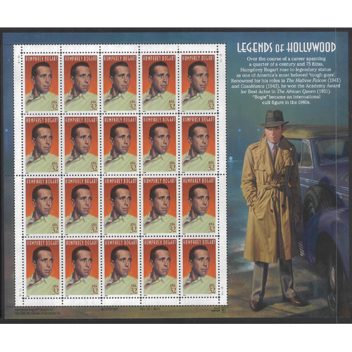 USA 1997 Humphrey Bogart 32c Sheetlet/20 Stamps Scott 3152 MUH #US40