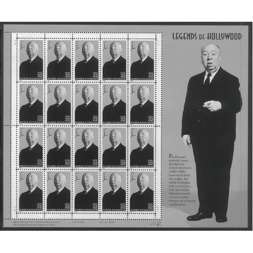 USA 1998 Alfred Hitchcock 32c Sheetlet/20 Stamps Scott 3226 MUH #US45