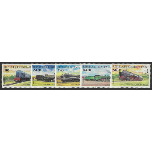 Suriname 1985 Trains Set of 12 Stamps in Pairs Scott 713a/23a MUH 6-1