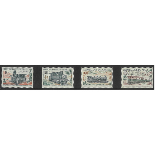 Mali 1972 Locomotives Set of 4 Stamps Scott 195/98 MUH 6-1