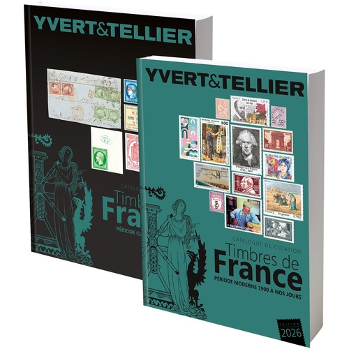 Yvert & Tellier 2026 Stamps of France Catalogue 2 volumes: Classical & Modern Period