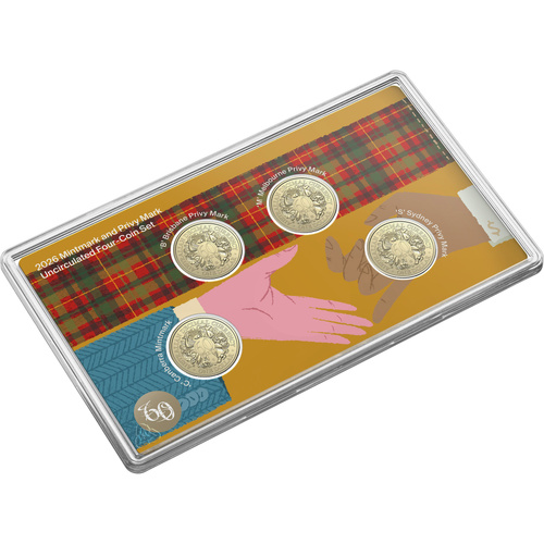 Australia 2026 Decimal Currency 60 Years $1 mmk & Privy Mark UNC 4-Coin Set