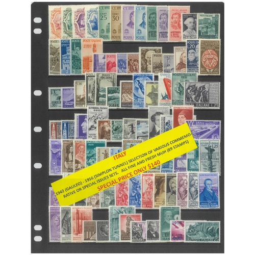 Italy 1942-56 Selection of Various Commemorative Sets 89 Stamps MUH #479