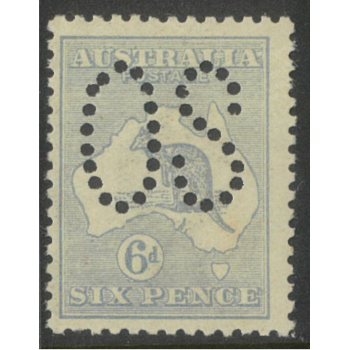 Australia Kangaroo Stamp 1st WMK 6d Dull Blue Perf Large OS SG O8 MUH #AUBK